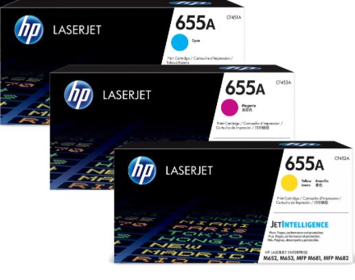 HP CF451A 655A  파랑 정품토너HP CF452A 655A  빨강 정품토너HP CF453A 655A  노랑 정품토너